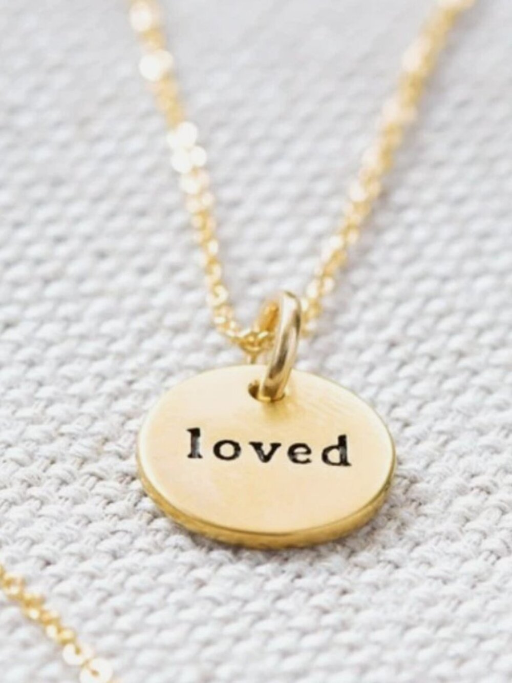 New Olive & Cocoa "Loved" Circle Necklace in Gold #4905